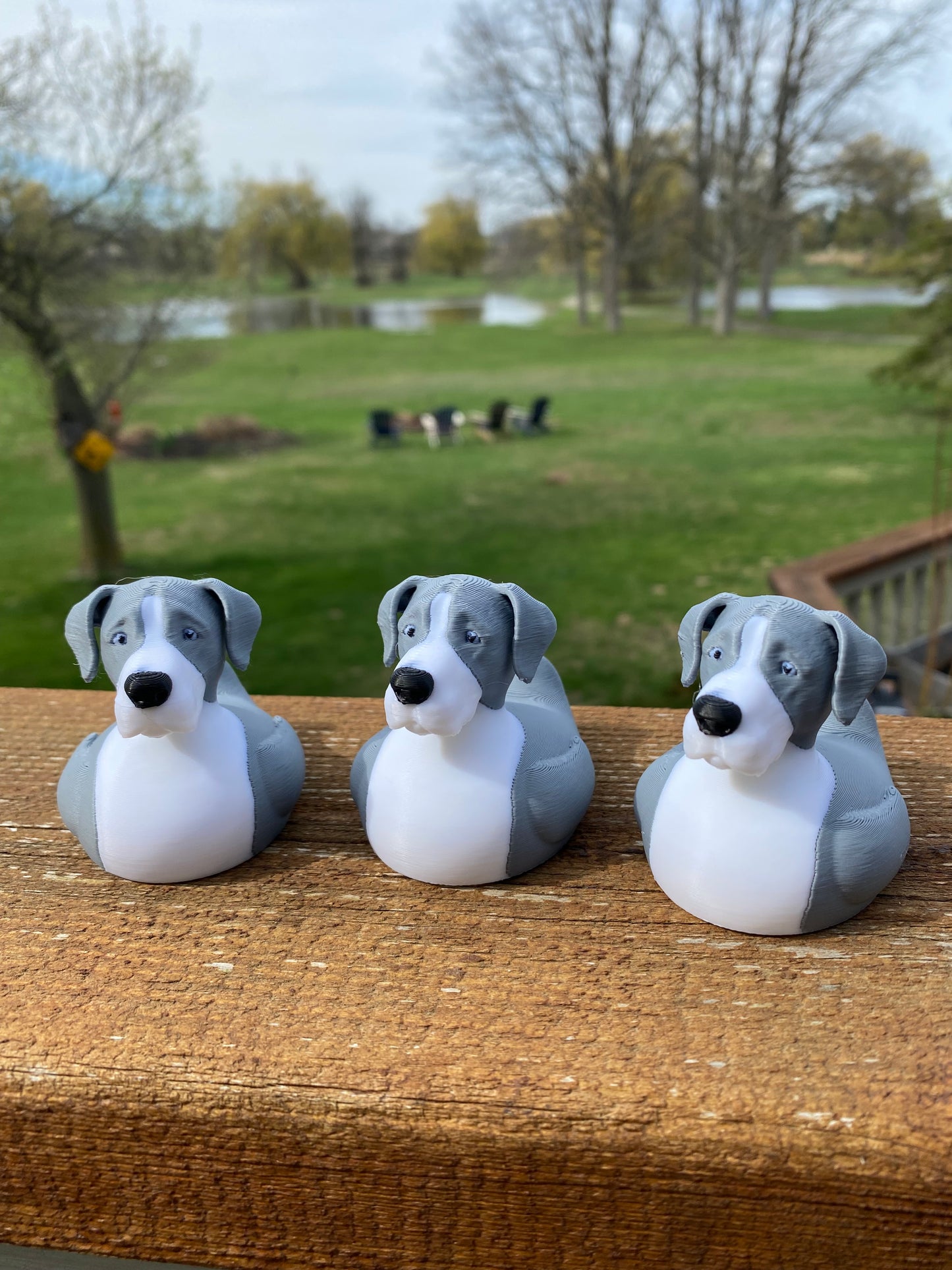 Great Dane Duck Miniature Figurine For Jeep Wrangler Dashboard