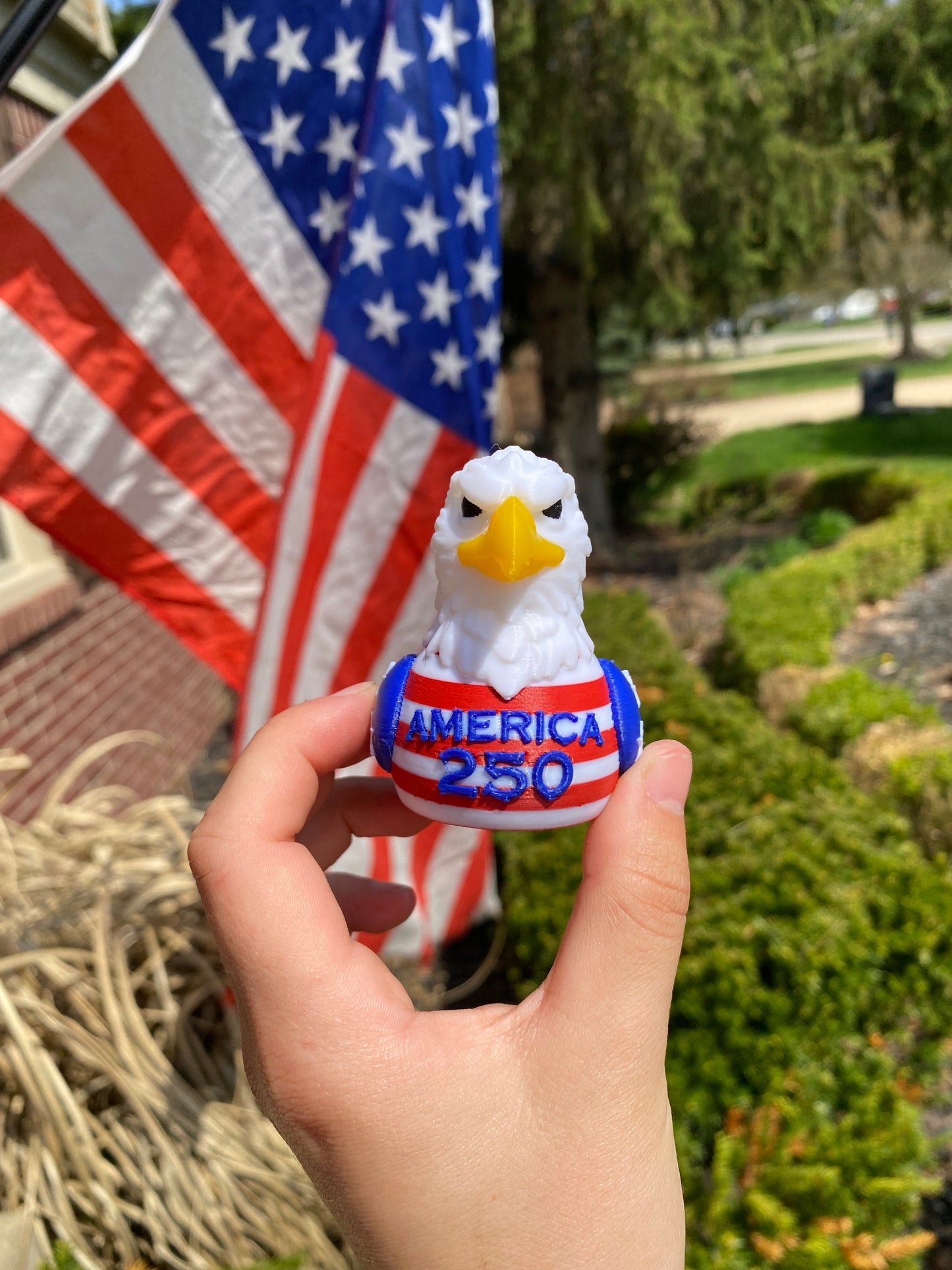 Patriotic Bald Eagle-America 250 Bald Eagle Duck Miniature Figurine For Jeep Wrangler Dashboard