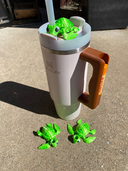 Sea Turtle Tumbler Toppers / Straw Charms for Stanley Tumblers or other 9.5mm Straws 3D Printed