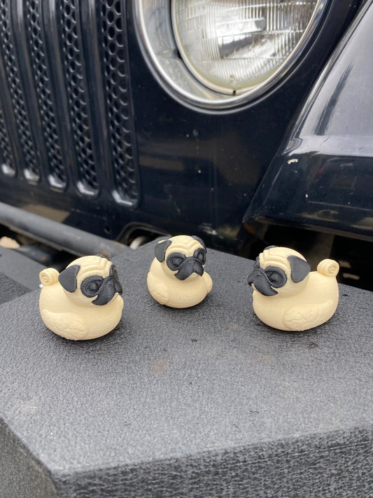 Pug Duck Miniature Figurine For Jeep Wrangler Dashboard