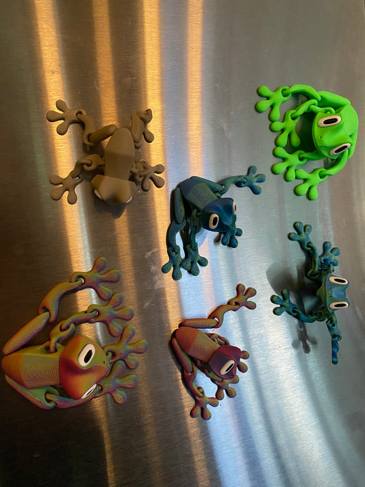 Articulated Tree Frog Fridge Magnets 3D Printed