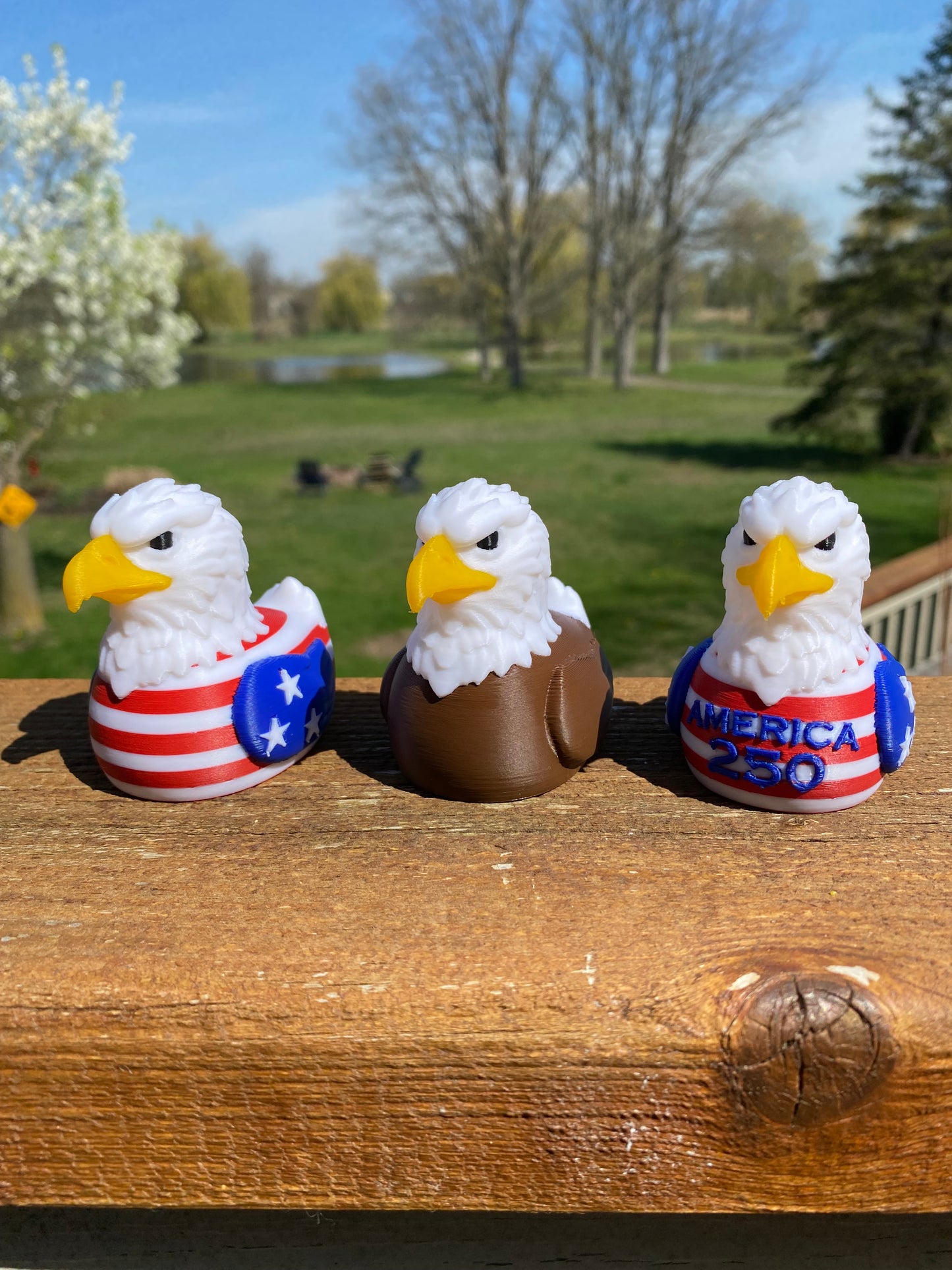 Patriotic Bald Eagle-America 250 Bald Eagle Duck Miniature Figurine For Jeep Wrangler Dashboard