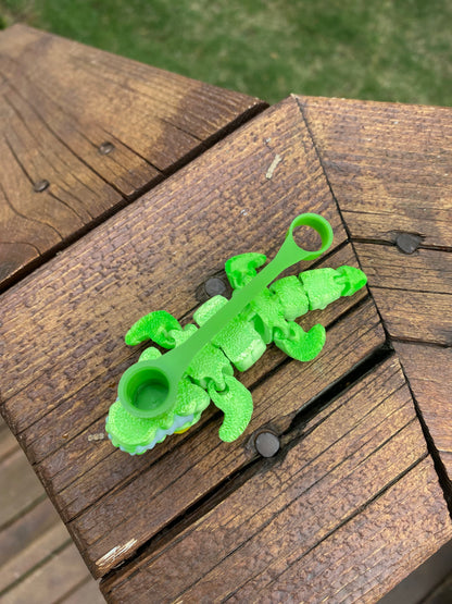 Bright Green Alligator Gator Crocodile Straw Topper/ Charm for Stanely Tumblers and other 9.5mm Straws