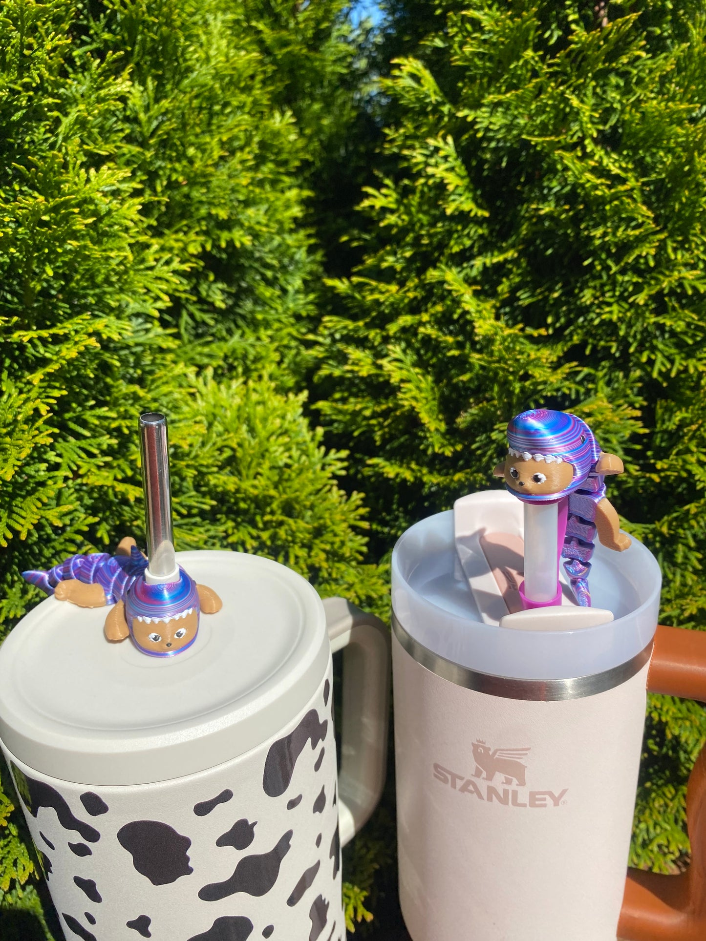 Kitty Shark Articulated Straw Topper/ Charm for Stanely Tumblers and other 9.5mm Straws Desk Buddies