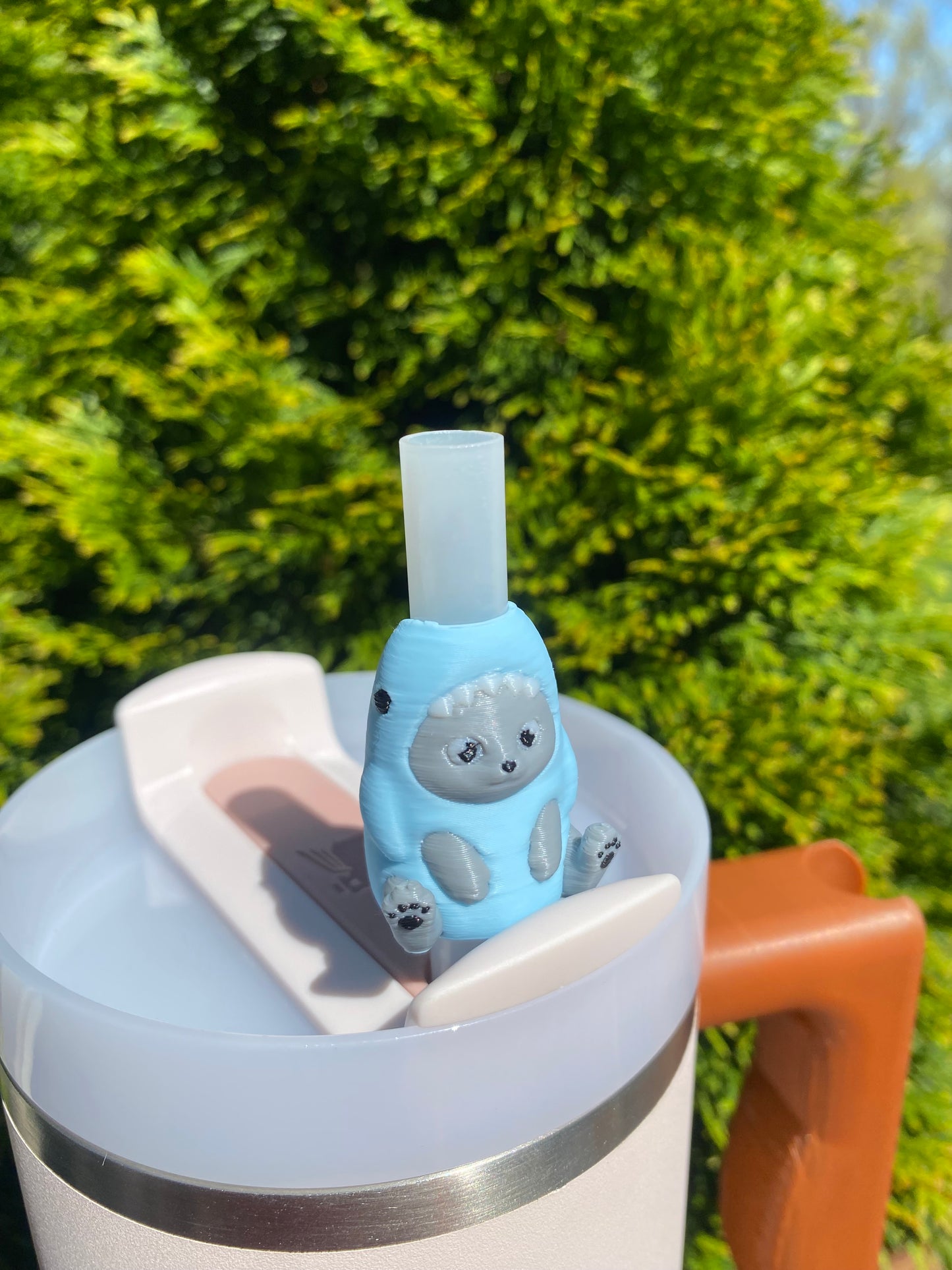 Kitty Shark Straw Topper/ Charm for Stanely Tumblers and other 9.5mm Straws Desk Buddies