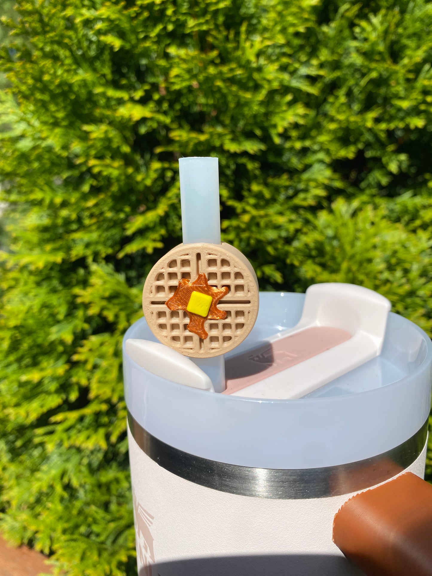 Waffle Straw Topper/ Charm for Stanely Tumblers and other 9.5mm Straws