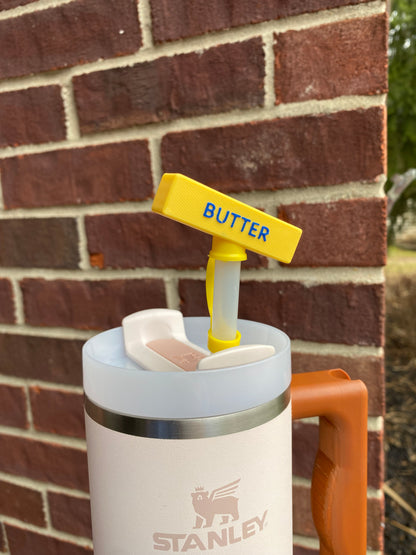 Stick Of Butter Straw Topper/ Charm for Stanely Tumblers and other 9.5mm Straws