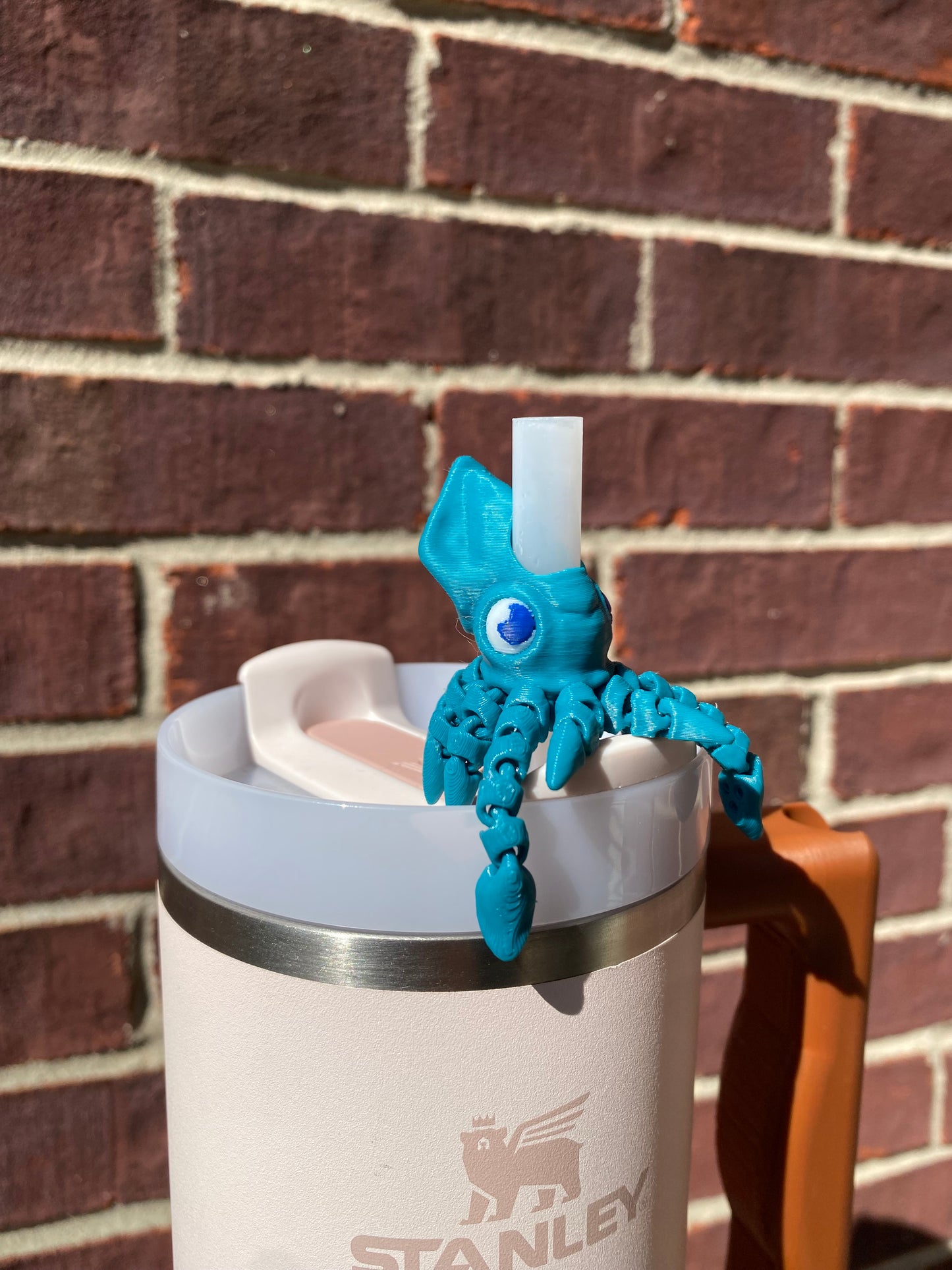 Articulated Squid Sea Life Ocean Inspired Straw Topper/ Charm for Stanely Tumblers and other 9.5mm Straws