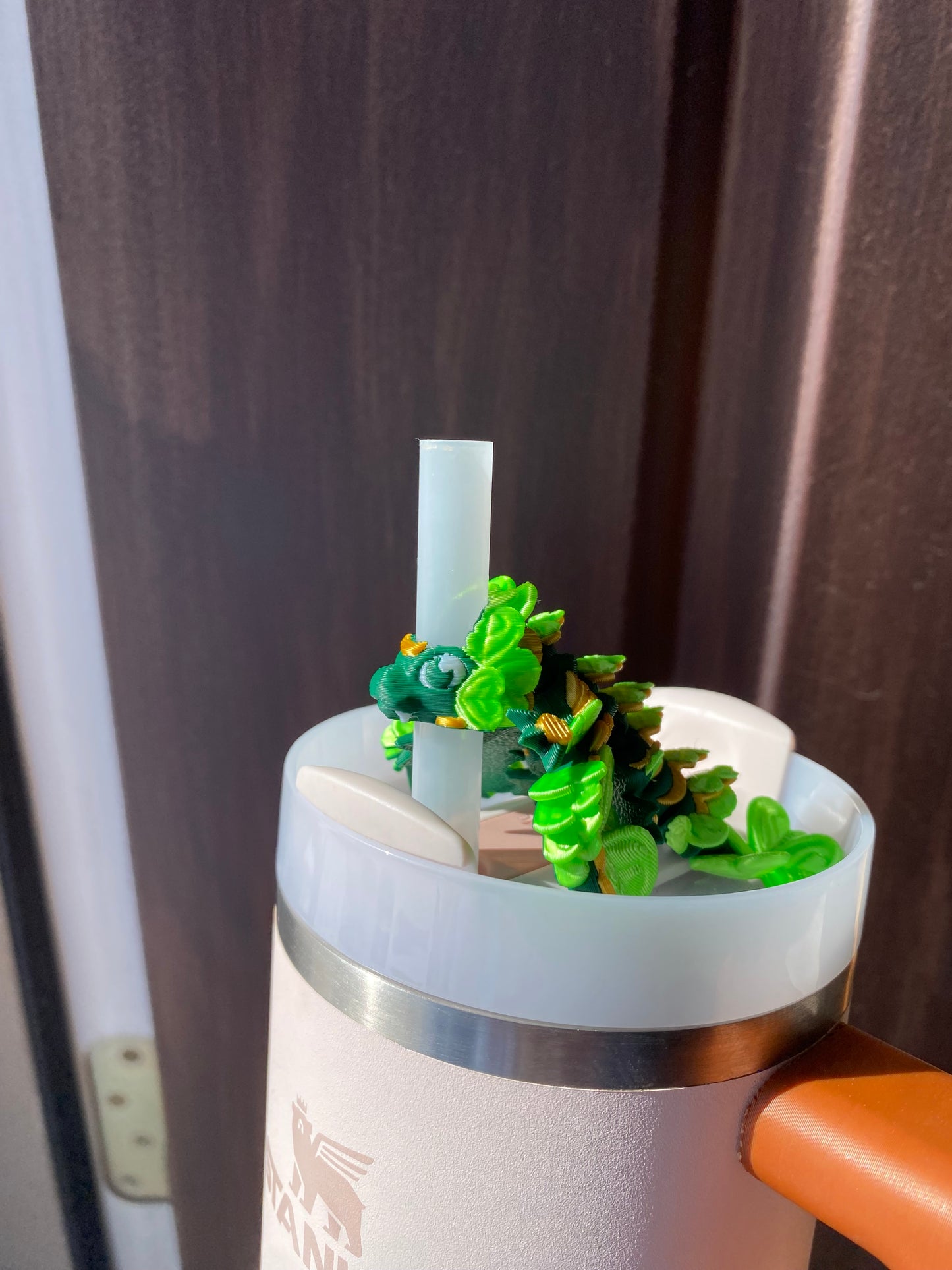 St.Patricks Day Lucky Clover Dragon Straw Buddies Charm Topper For Stanley Tumbler Straws Or Other 9.5m Straws