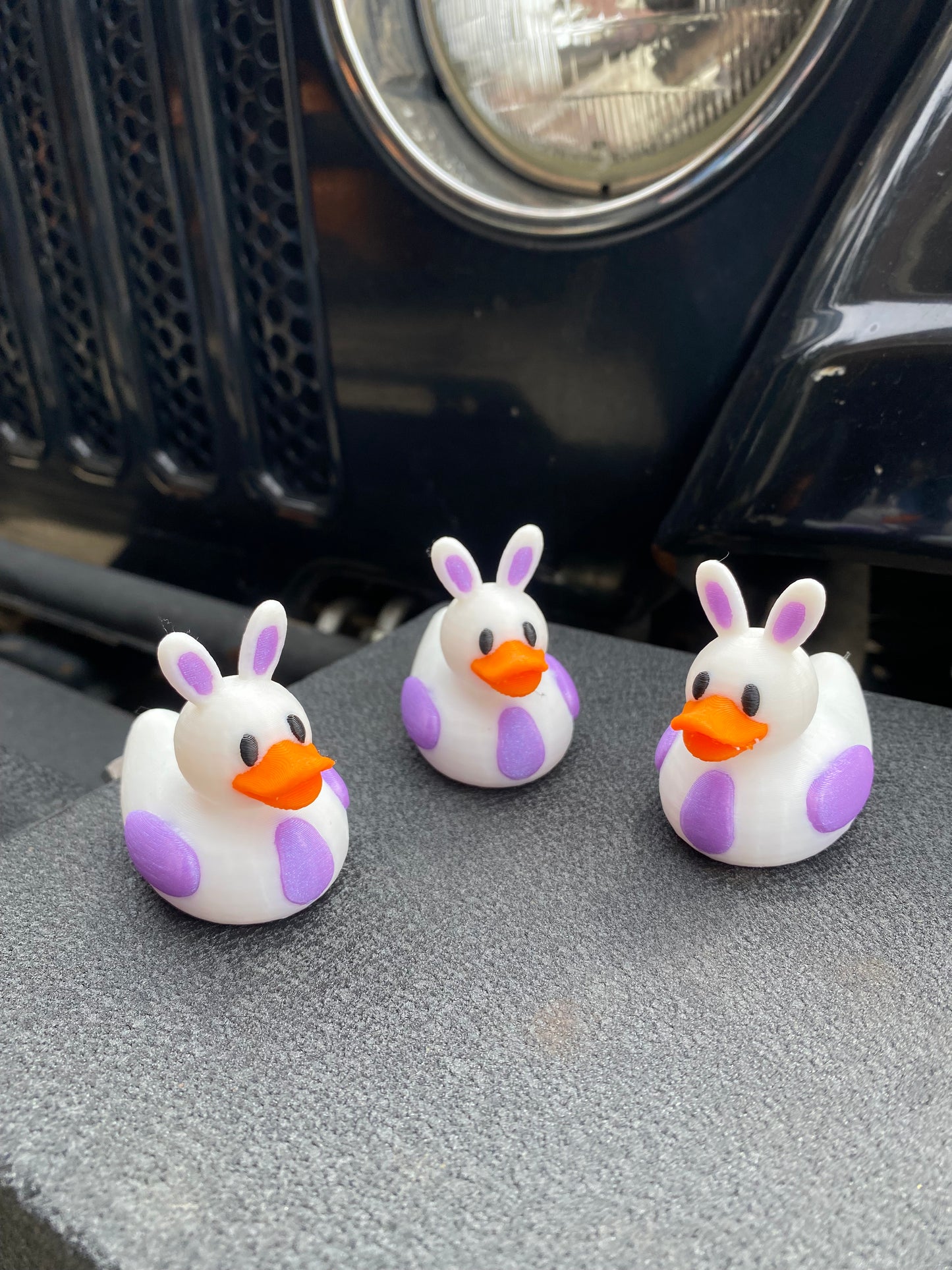 Easter Bunny Duck Miniature Figurine For Jeep Wrangler Dashboard
