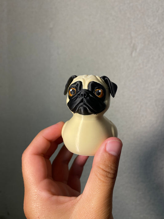Pug Duck Miniature Figurine For Jeep Wrangler Dashboard