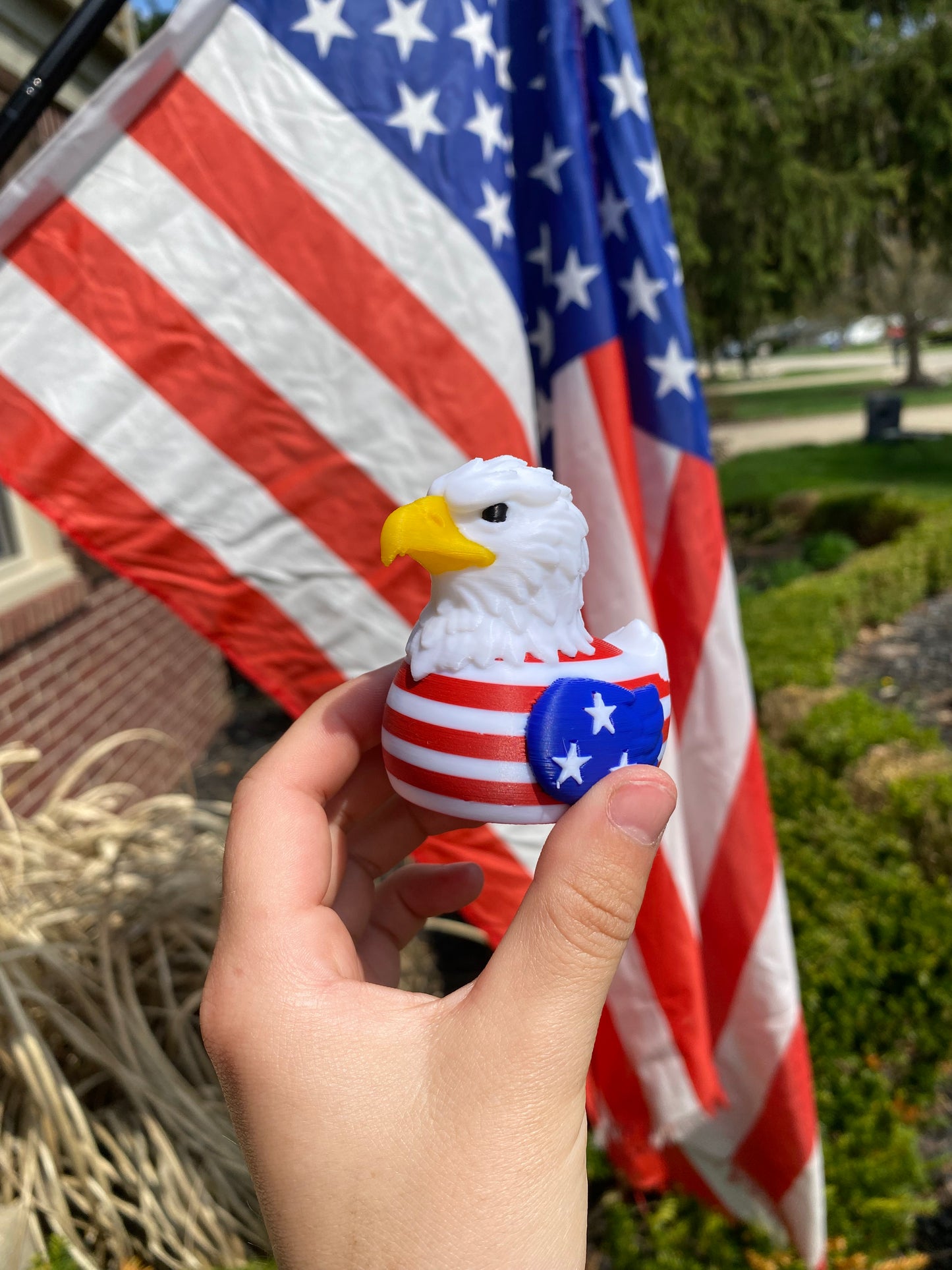 Patriotic Bald Eagle-America 250 Bald Eagle Duck Miniature Figurine For Jeep Wrangler Dashboard