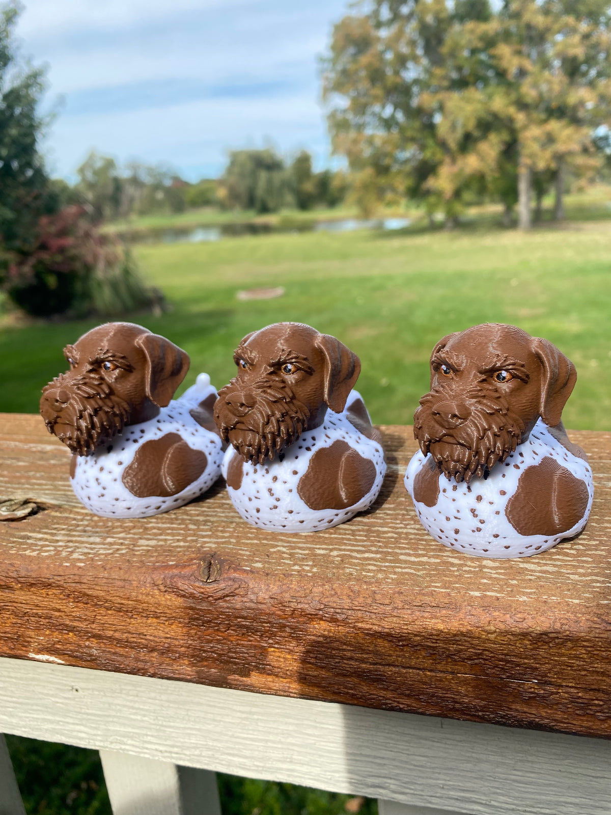 GWP German Wire-haired Pointer Duck Miniature Figurine For Jeep Wrangler Dashboard