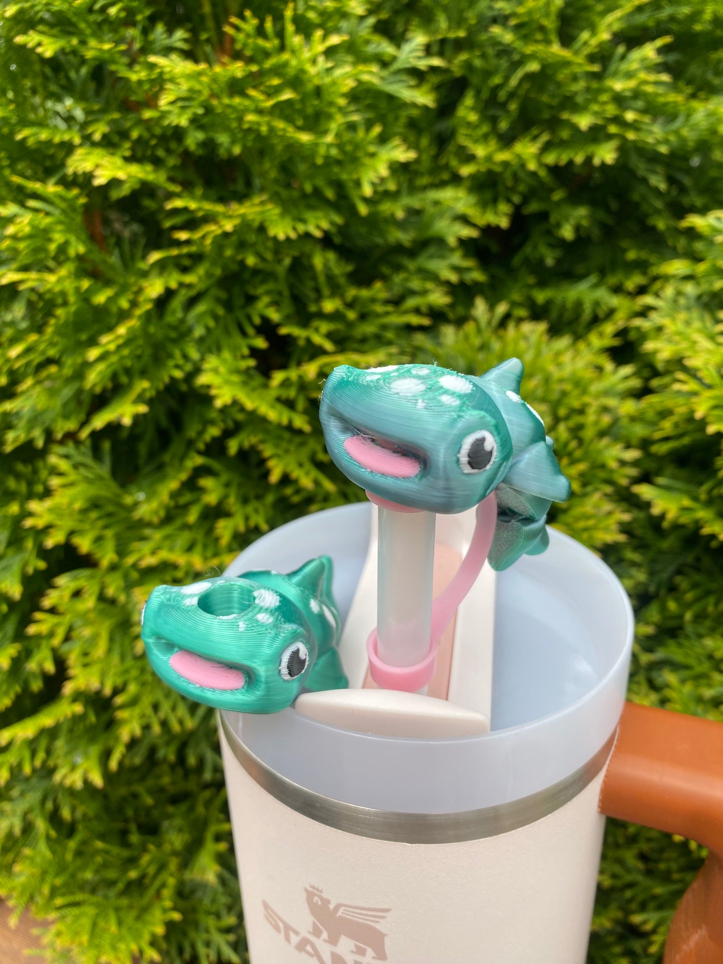 Whale Shark Straw Topper/ Charm for Stanely Tumblers and other 9.5mm Straws