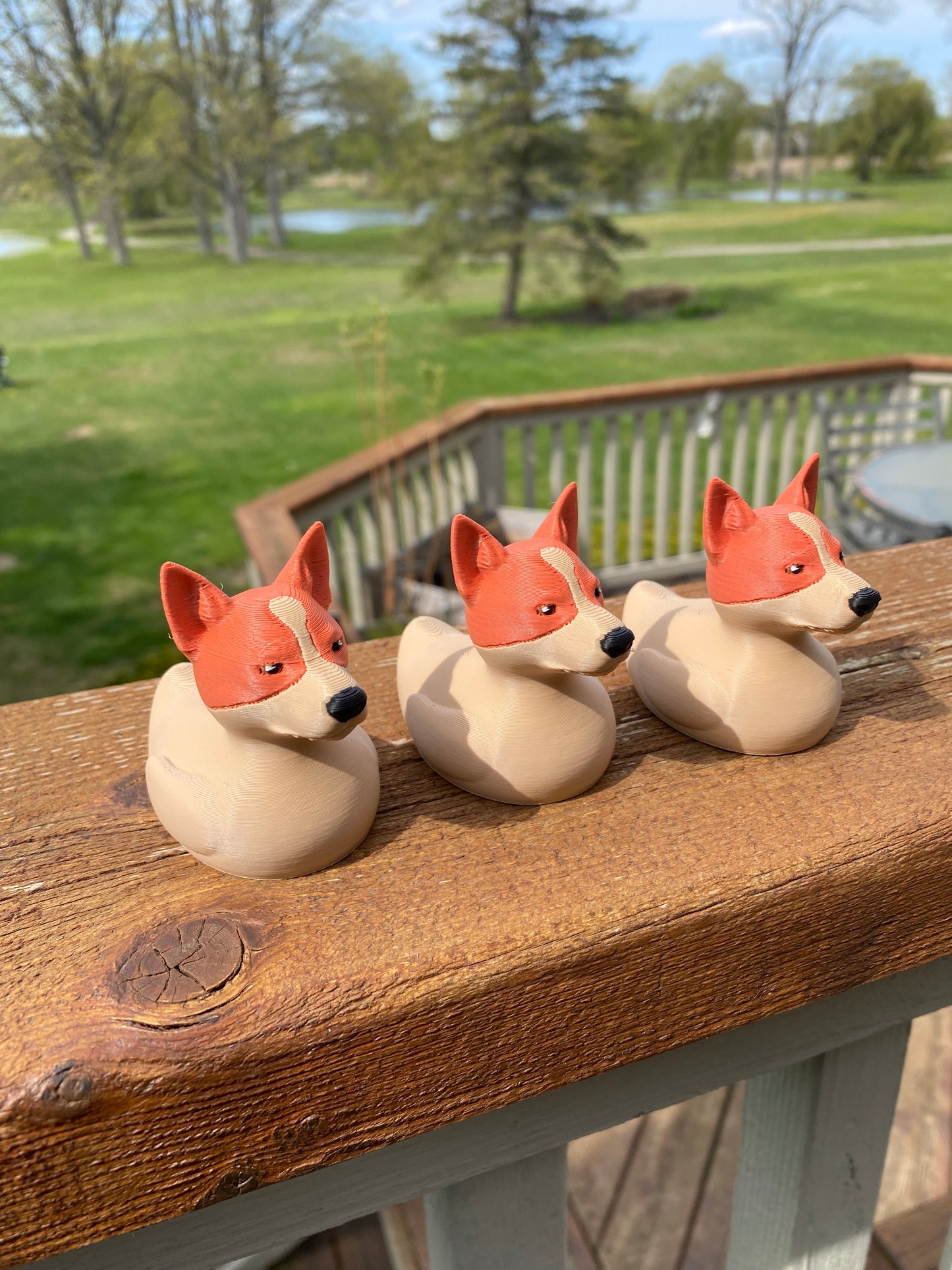 Australian Cattle Dog Duck - Red And Blue Heeler Duck Miniature Figurine For Jeep Wrangler Dashboard