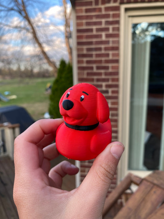 Clifford The Big Red Dog Duck Miniature Figurine For Jeep Wrangler Dashboard