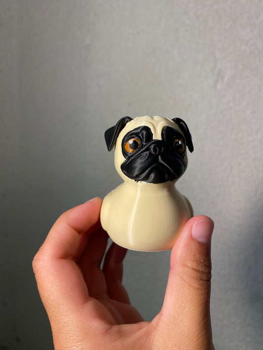 Pug Duck Miniature Figurine For Jeep Wrangler Dashboard