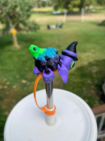 Halloween Witch Cauldron Sea Turtle Tumbler Toppers / Straw Charms for Stanley Tumblers or other 9.5mm Straws 3D Printed