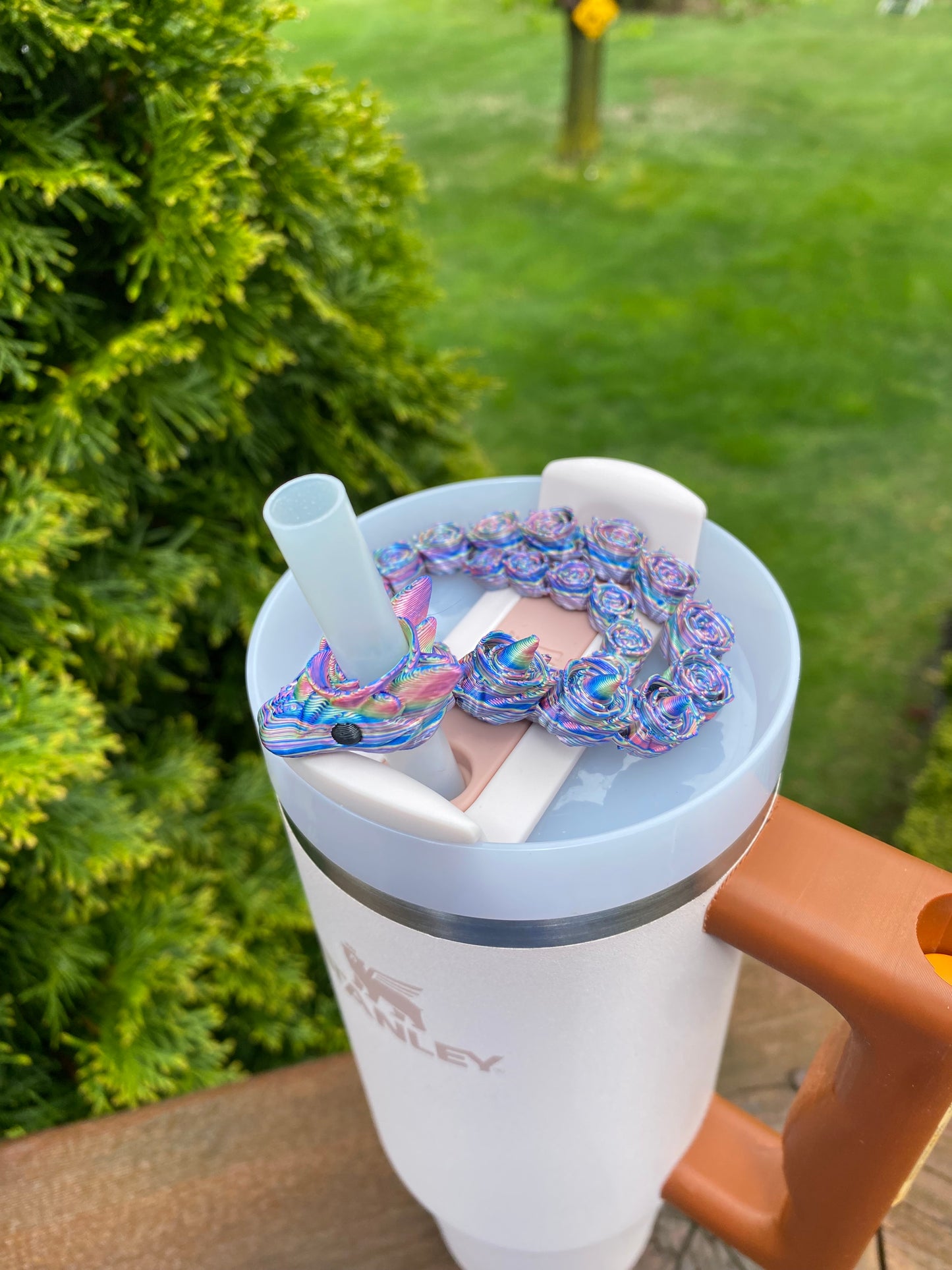 Rose Snake Straw Topper/ Charm for Stanely Tumblers and other 9.5mm Straws