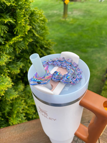 Rose Snake Straw Topper/ Charm for Stanely Tumblers and other 9.5mm Straws