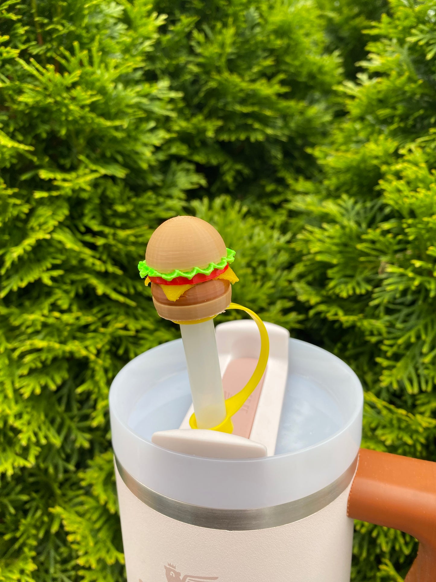 Cheeseburger Straw Topper/ Charm for Stanely Tumblers and other 9.5mm Straws