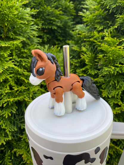 Horse Straw Topper/ Charm for Stanely Tumblers and other 9.5mm Straws
