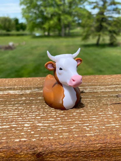 Cow Duck Miniature Figurine For Jeep Wrangler Dashboard 3D Printed