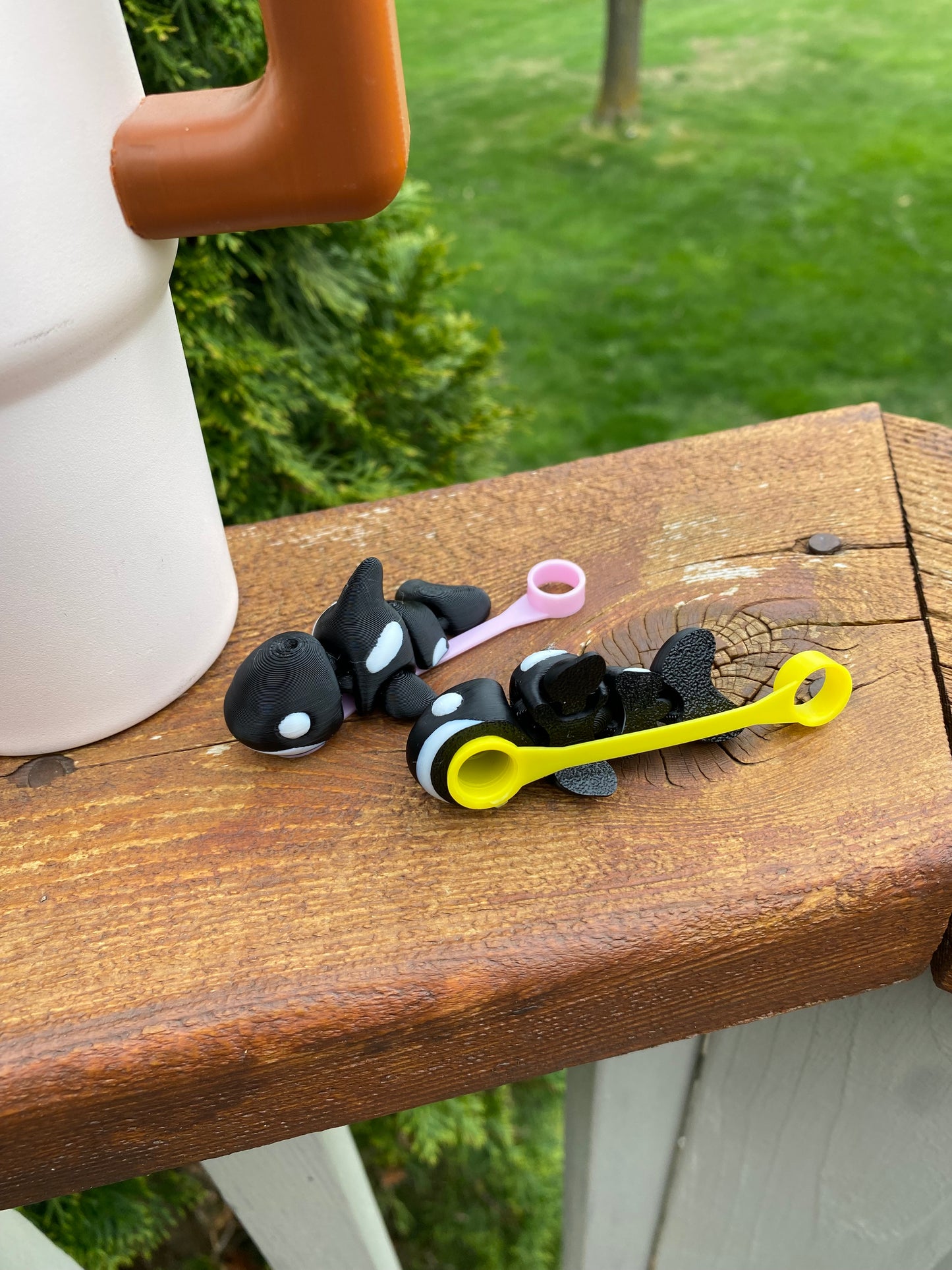 Orca Killer Whale Straw Topper/ Charm for Stanely Tumblers and other 9.5mm Straws