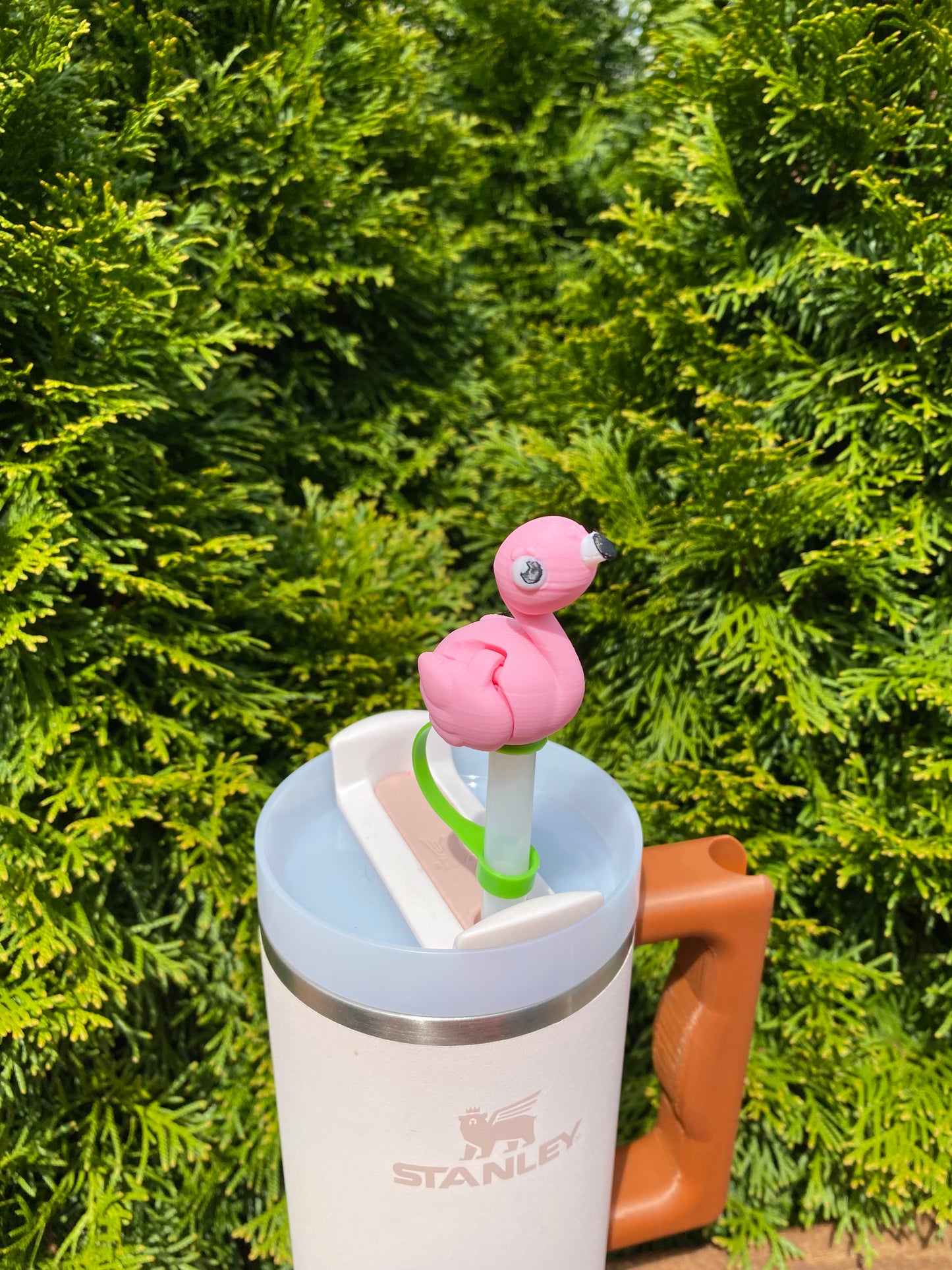 Flamingo Straw Topper/ Charm for Stanely Tumblers and other 9.5mm Straws