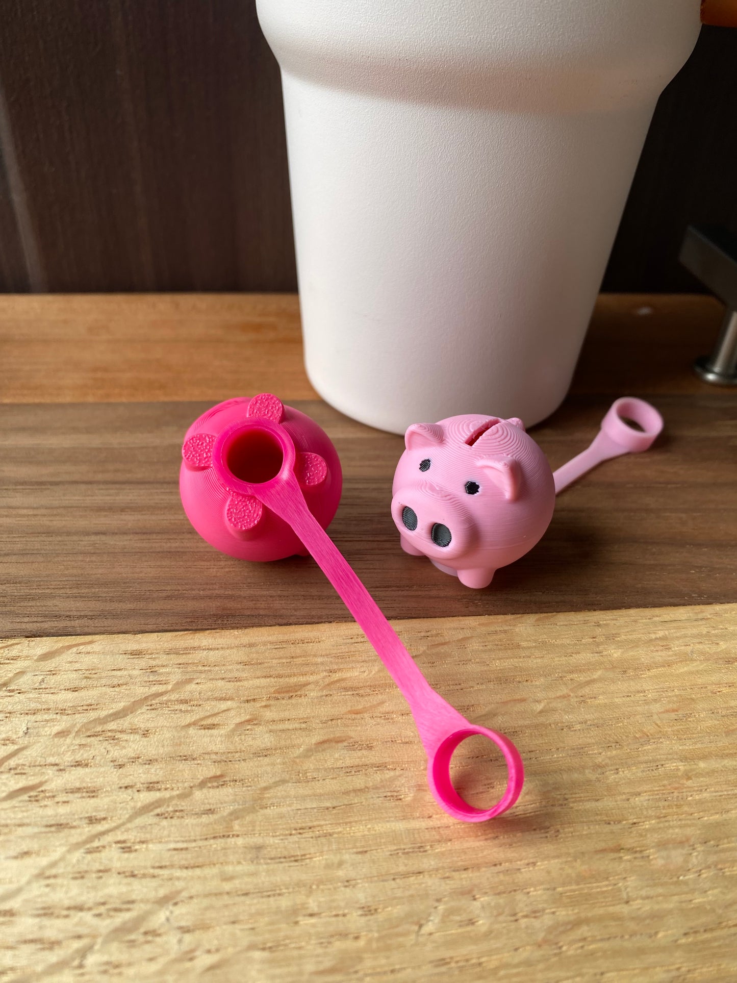 Mini Piggy Bank Straw Topper/ Charm for Stanely Tumblers and other 9.5mm Straws