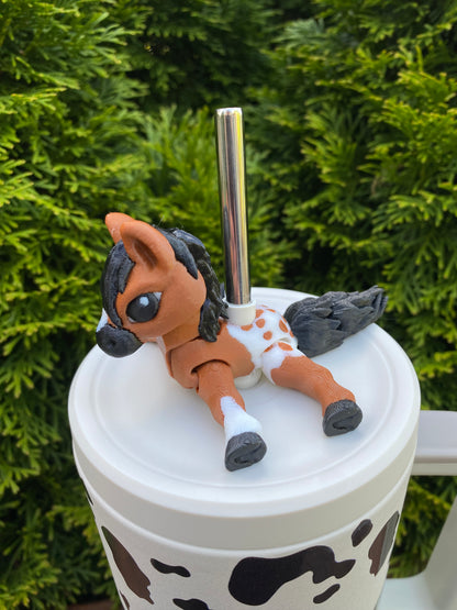 Horse Straw Topper/ Charm for Stanely Tumblers and other 9.5mm Straws