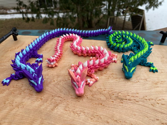 Articulated Fidget Crystal Dragons