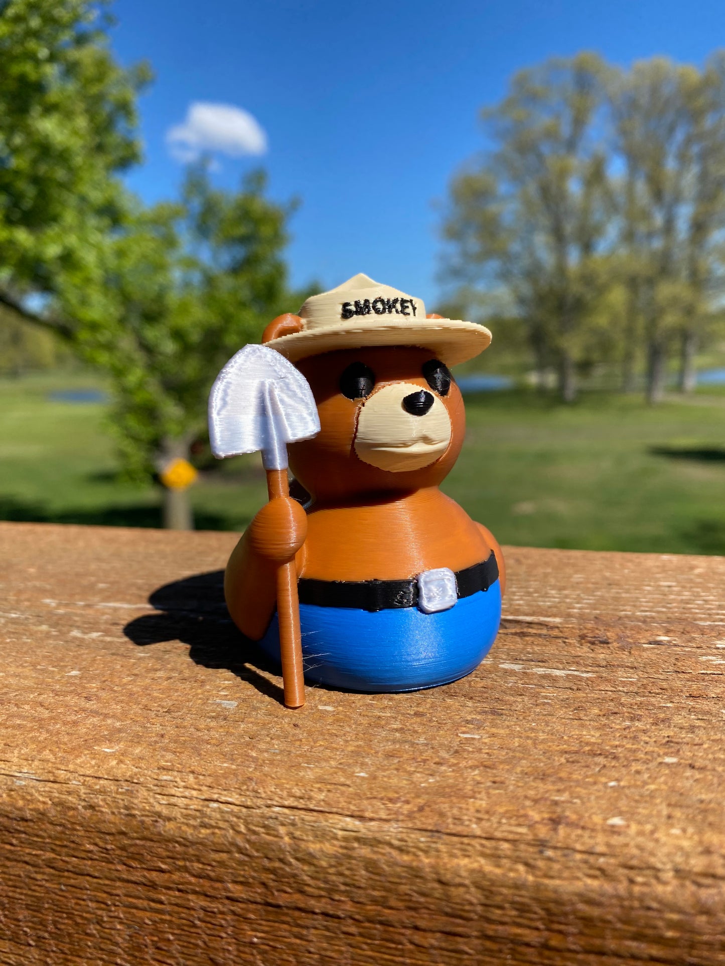 Smokey Bear Duck Miniature Figurine For Jeep Wrangler Dashboard 3D Printed