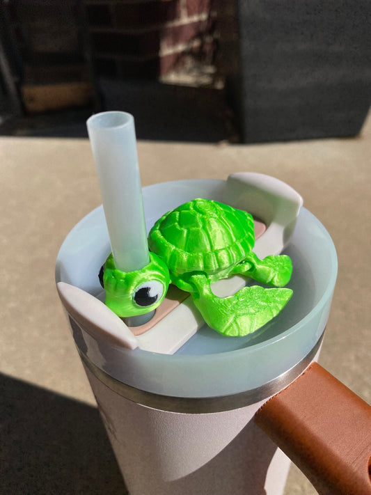 Sea Turtle Tumbler Toppers / Straw Charms for Stanley Tumblers or other 9.5mm Straws 3D Printed