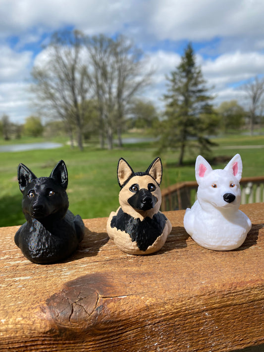 German Shepherd Duck Miniature Figurine For Jeep Wrangler Dashboard