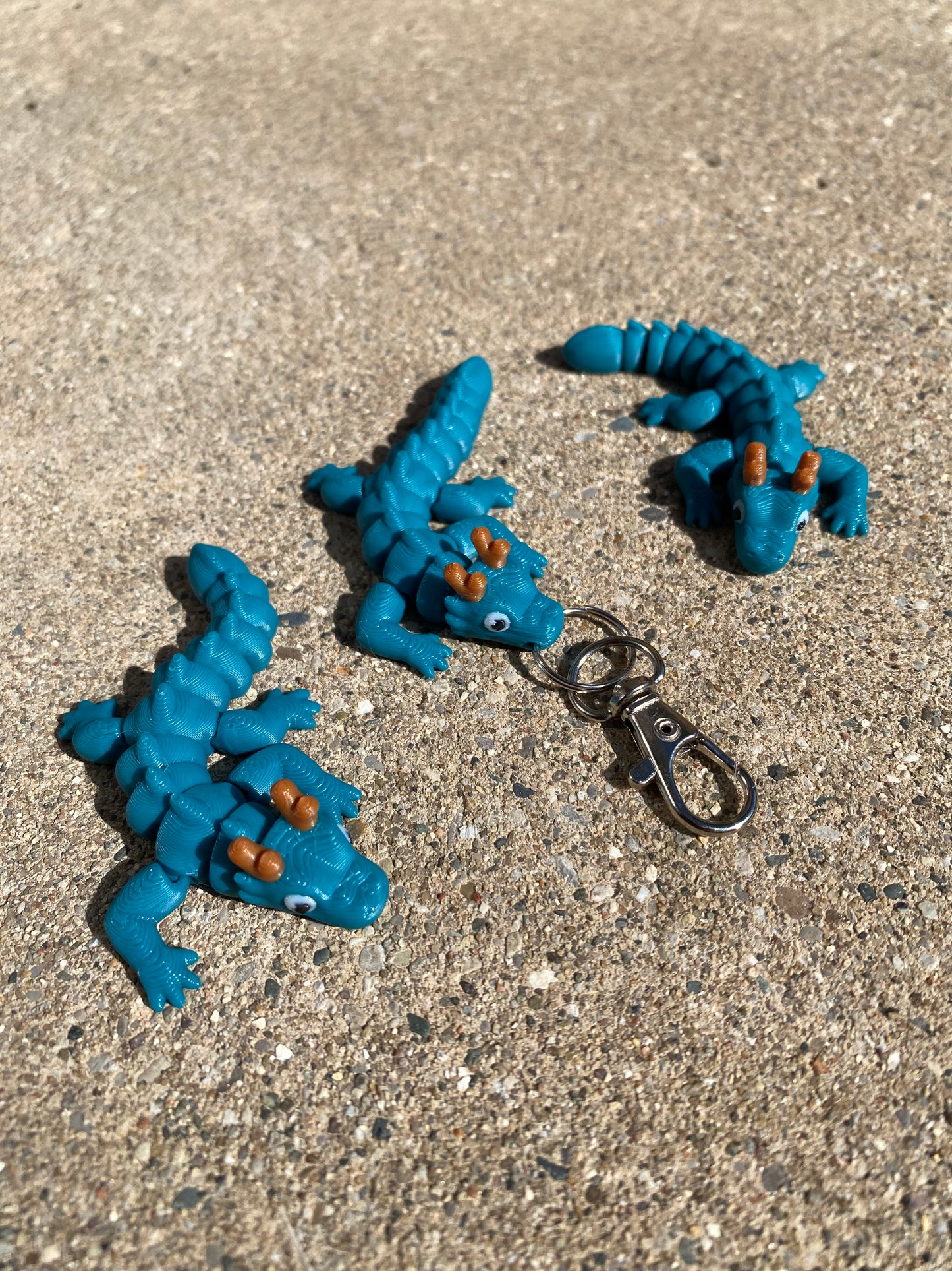 Little Flexi Articulated Dragon Fidget Toys and Keychains