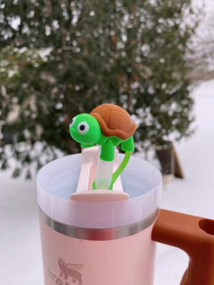 Annoyed Concerned Funny Cute Turtle Sea Turtle Painted Turtle Tortoise Straw Topper/ Charm for Stanely Tumblers and other 9.5mm Straws