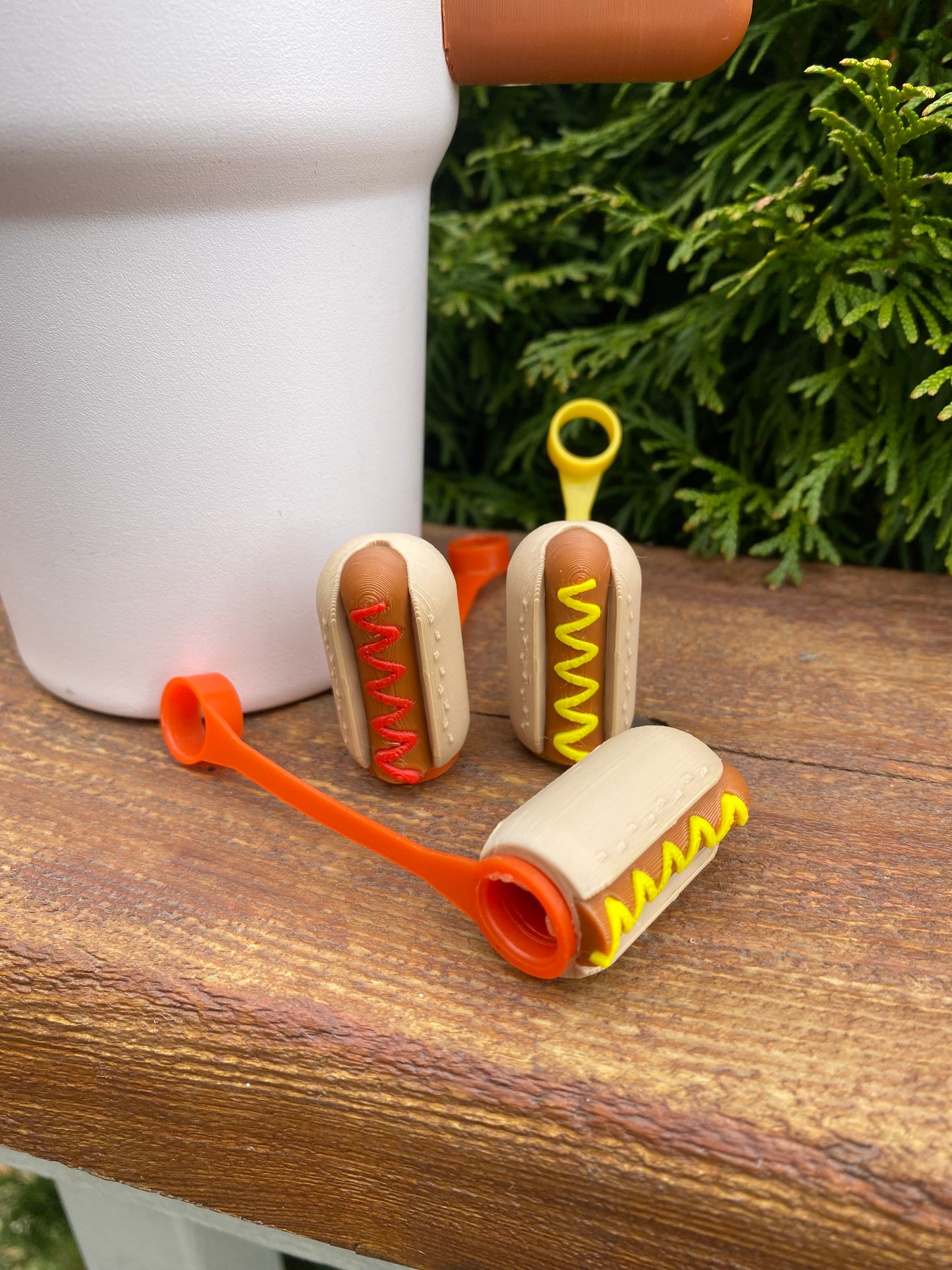 Hot Dog Coney Dog Straw Topper/ Charm for Stanely Tumblers and other 9.5mm Straws