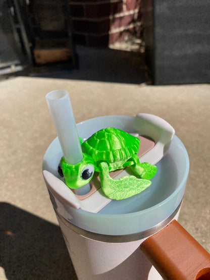 Sea Turtle Tumbler Toppers / Straw Charms for Stanley Tumblers or other 9.5mm Straws 3D Printed