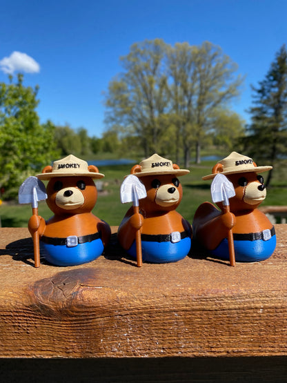 Smokey Bear Duck Miniature Figurine For Jeep Wrangler Dashboard 3D Printed