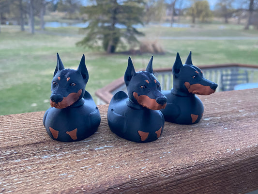 Doberman Pinscher Duck Miniature Figurine For Jeep Wrangler Dashboard