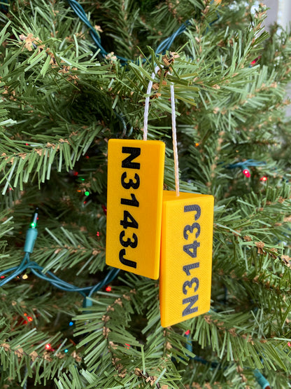 9” Customizable Miniature Airplane Wheel Chocks Desk Displays And Christmas Tree Ornaments