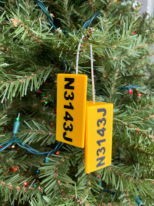 9” Customizable Miniature Airplane Wheel Chocks Desk Displays And Christmas Tree Ornaments