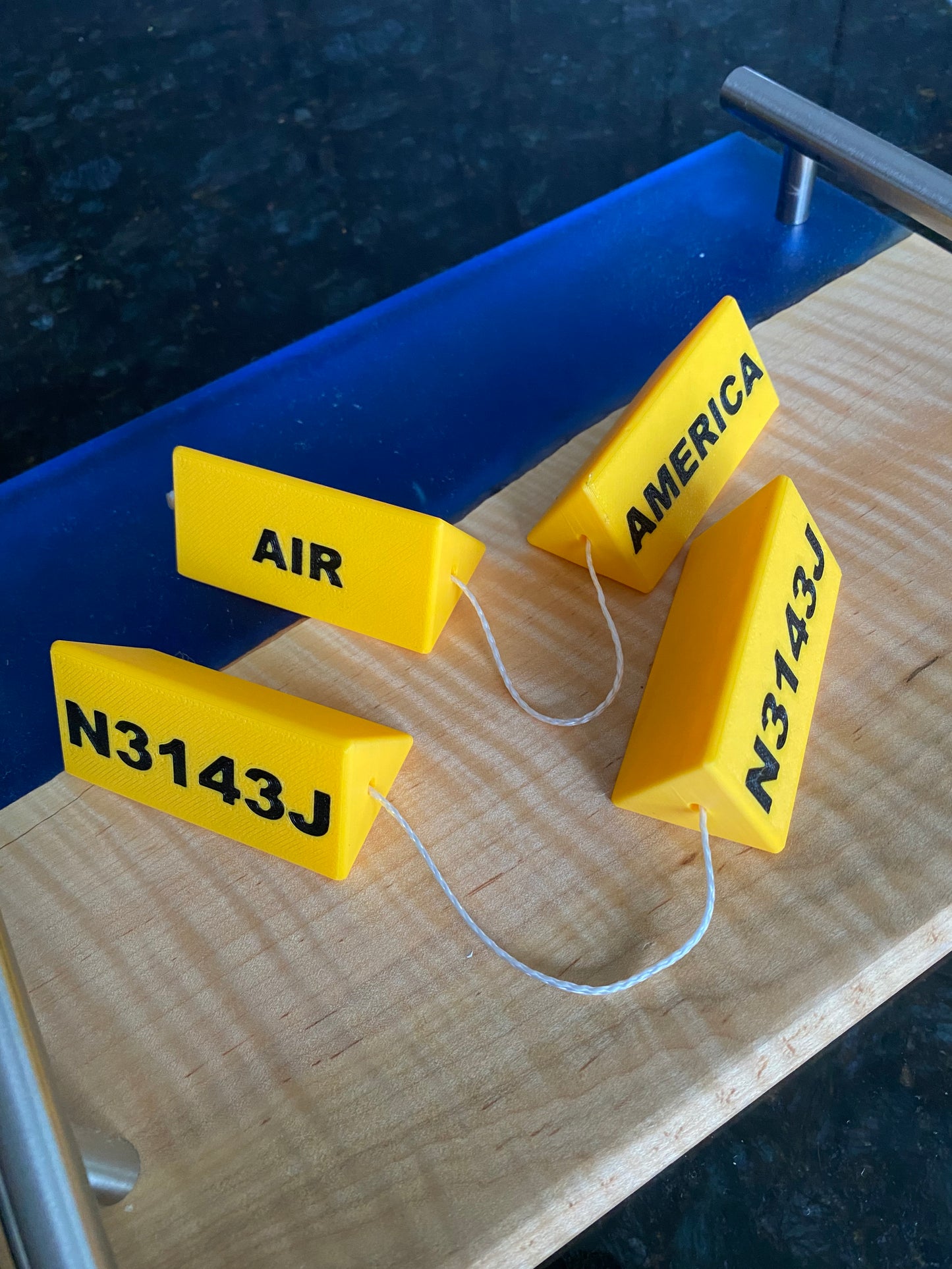 9” Customizable Miniature Airplane Wheel Chocks Desk Displays And Christmas Tree Ornaments