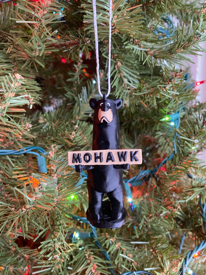 Mohawk Welcome Black Bear Carving Mohawk, Michigan Miniature Replica Desk/Shelf and Christmas Tree Ornaments Keweenaw Peninsula