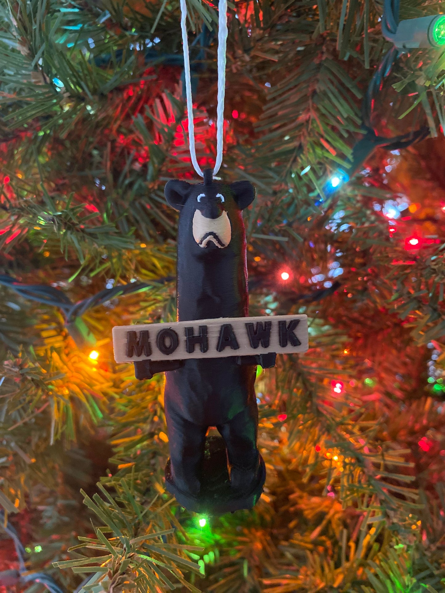 Mohawk Welcome Black Bear Carving Mohawk, Michigan Miniature Replica Desk/Shelf and Christmas Tree Ornaments Keweenaw Peninsula