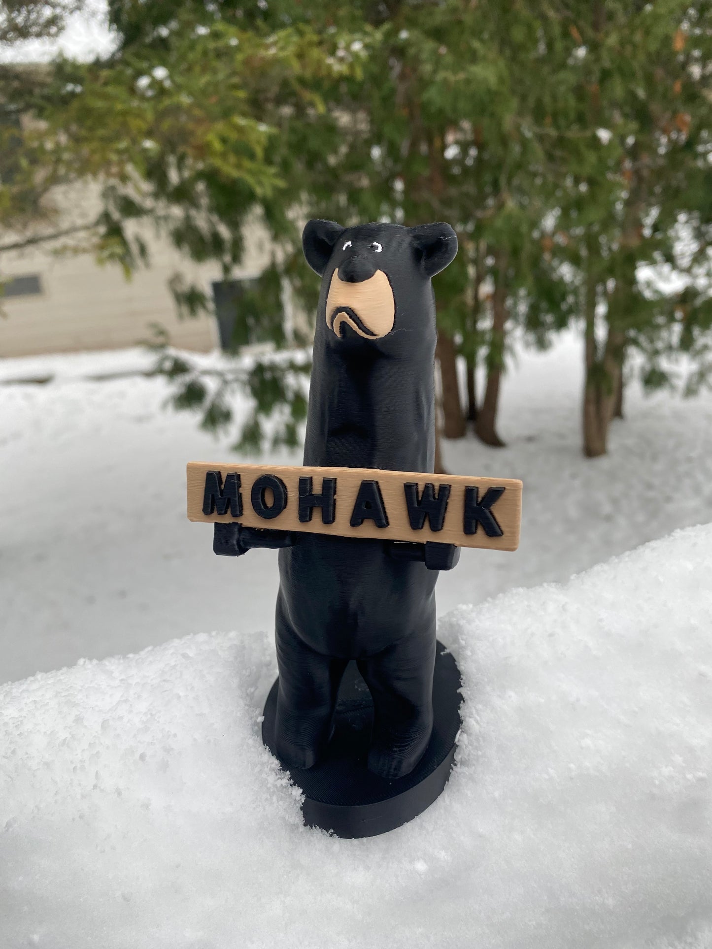 Mohawk Welcome Black Bear Carving Mohawk, Michigan Miniature Replica Desk/Shelf and Christmas Tree Ornaments Keweenaw Peninsula