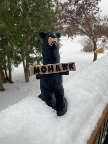 Mohawk Welcome Black Bear Carving Mohawk, Michigan Miniature Replica Desk/Shelf and Christmas Tree Ornaments Keweenaw Peninsula