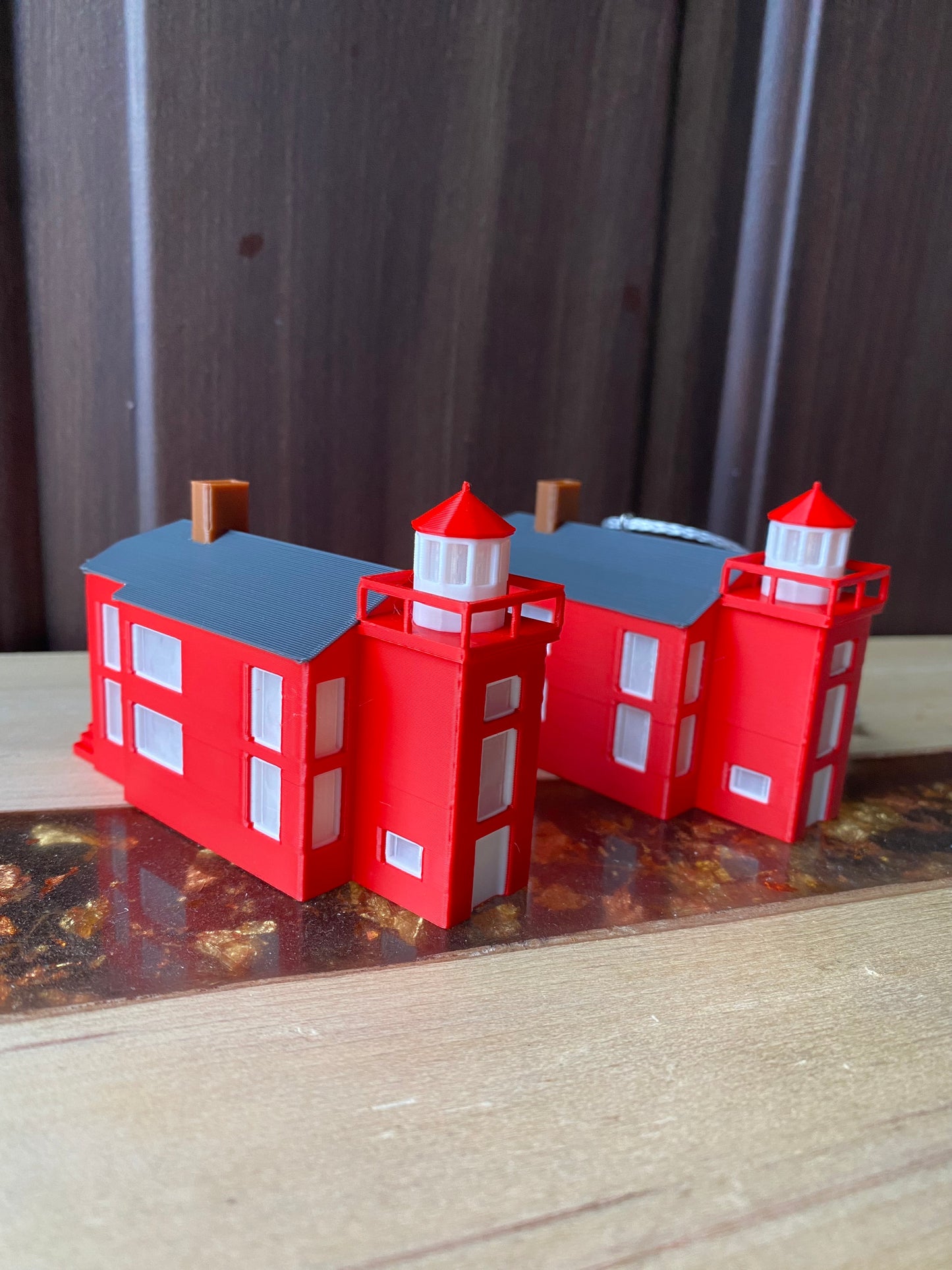 Marquette Harbor Lighthouse Marquette, Michigan Miniature Replica Desk/Shelf and Christmas Tree Ornaments