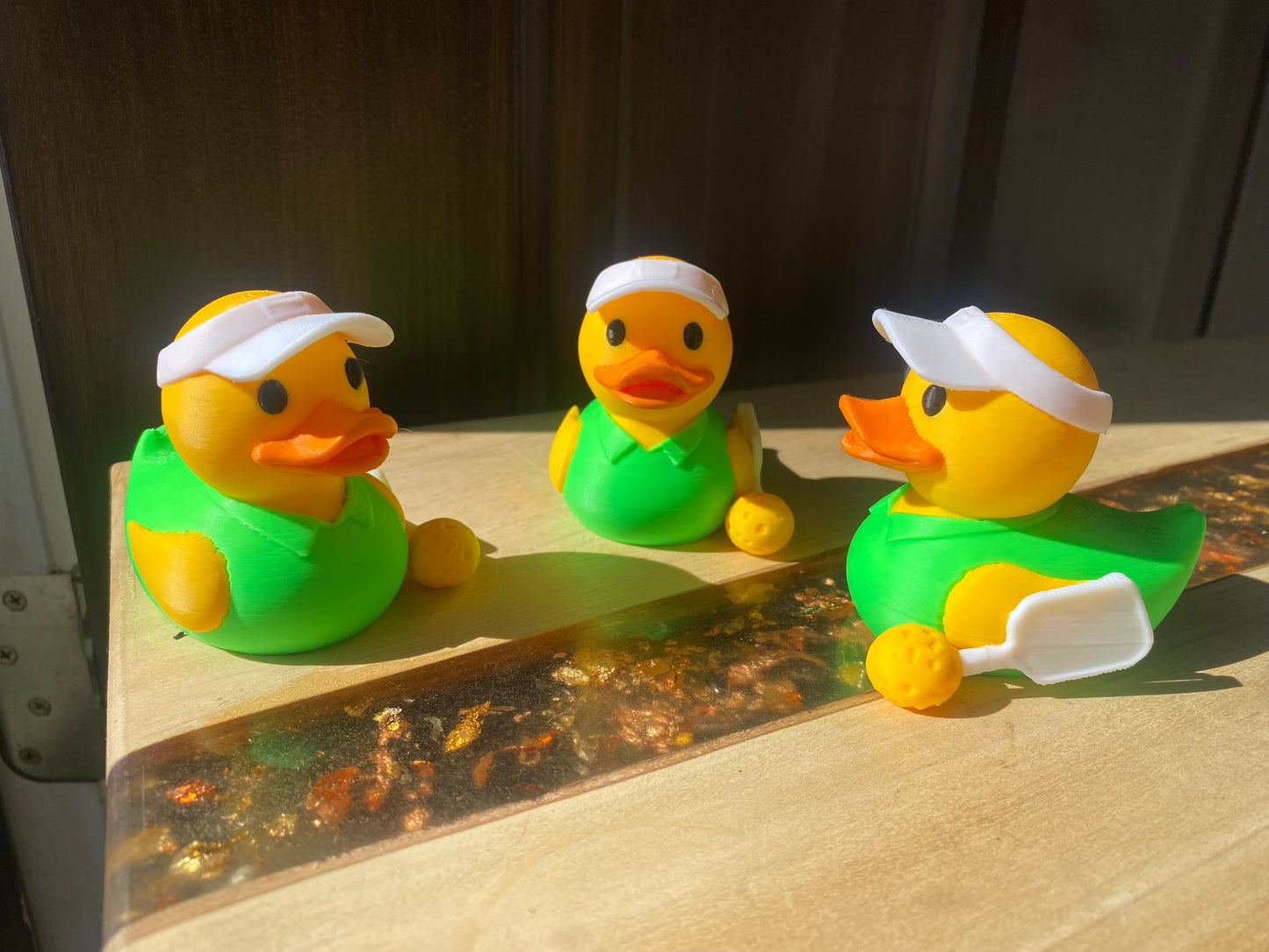 Pickleball Duck Miniature Figurine For Jeep Wrangler Dashboard